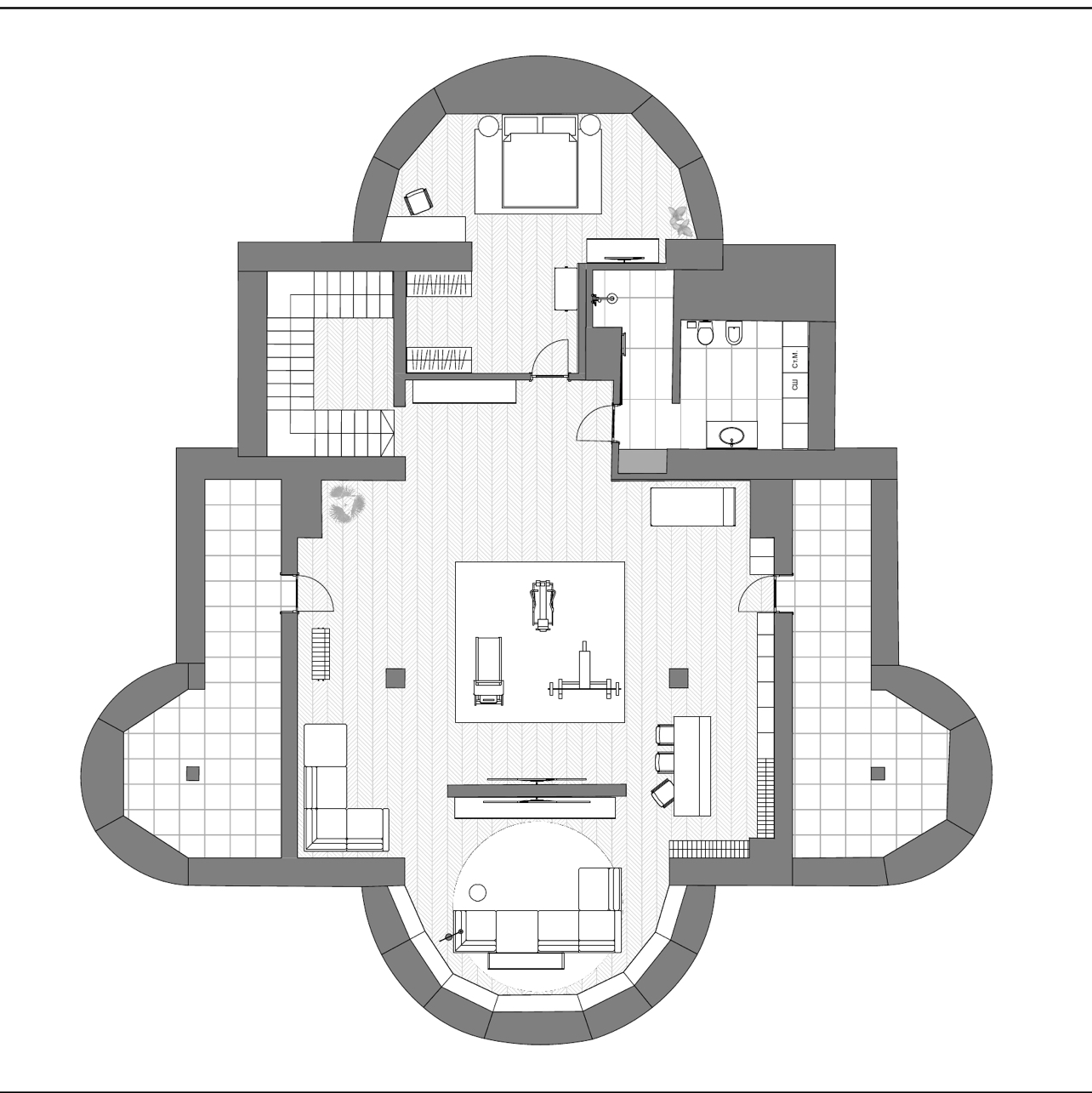 Планировка Домовладение с 6 спальнями 1300 м2 в посёлке Ренессанс парк
