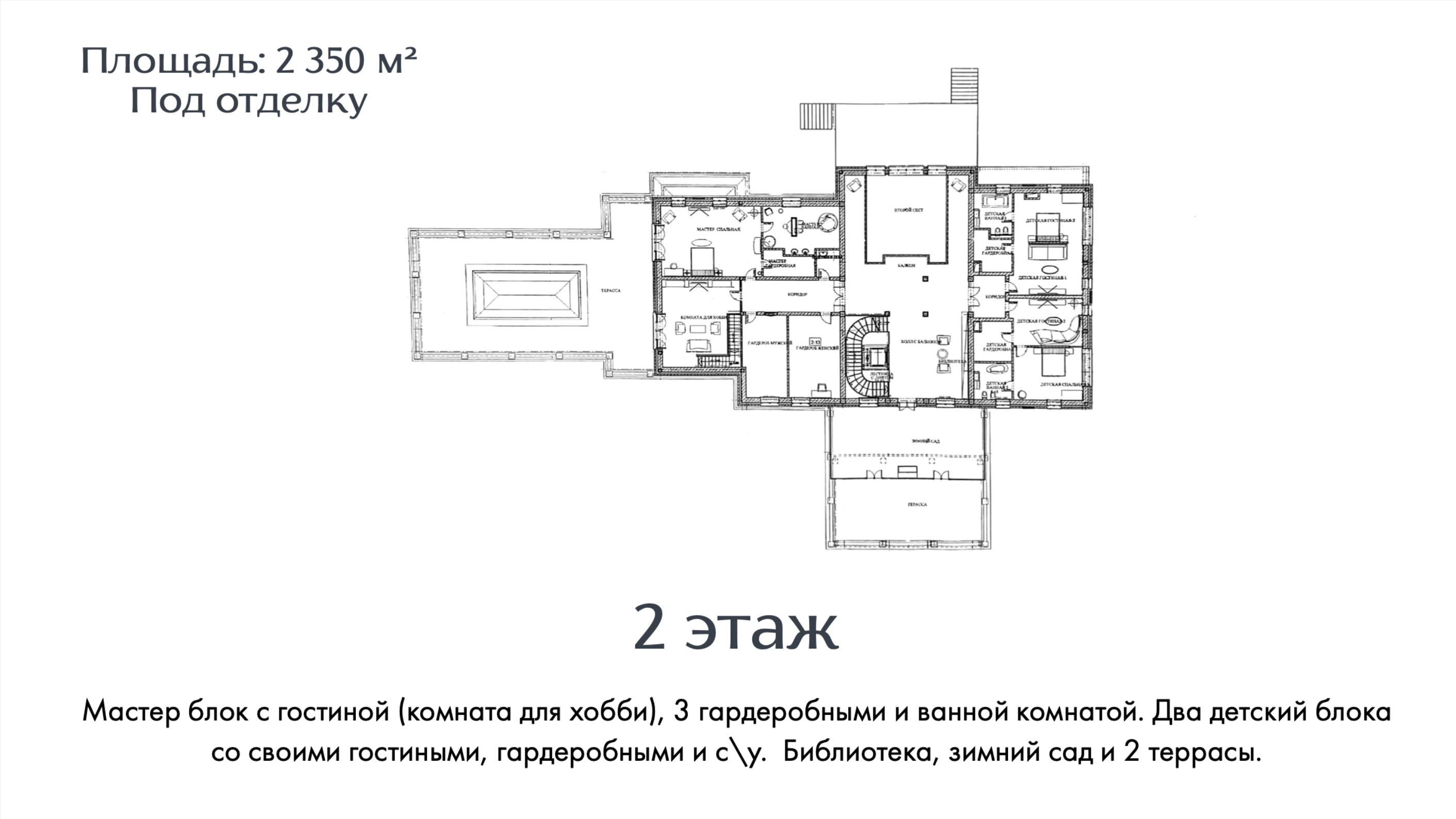 Планировка Домовладение с 8 спальнями 2350 м2 в посёлке Бузаево Фото 2