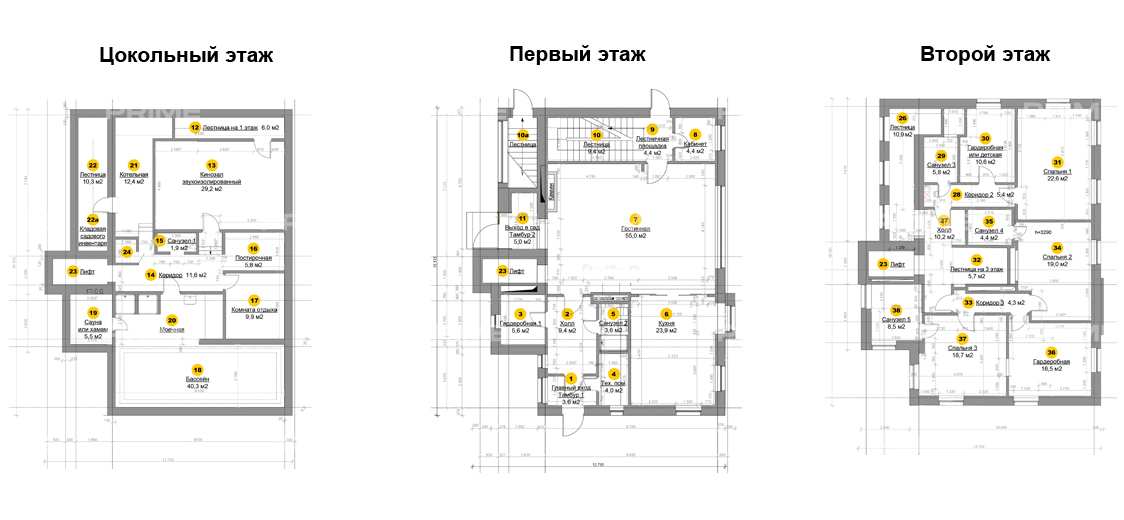 Планировка Домовладение с 5 спальнями 600 м2 в посёлке Сосновый Бор Фото 2