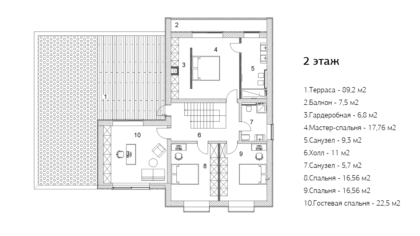 Планировка Домовладение с 3 спальнями 427 м2 в посёлке Ильинские холмы Фото 4