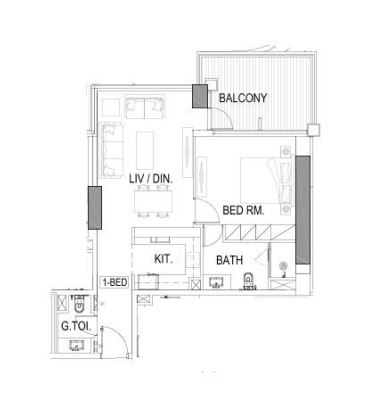 Планировка 1-комнатная квартира 83.5 м2 в ЖК Elegance Tower