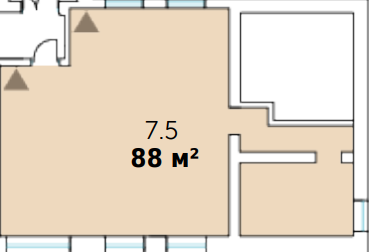 Планировка Апартаменты с 1 спальней 88 м2 в ЖК Verdi 