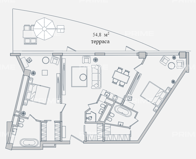 Апартаменты с 4 спальнями 223 м2 в ЖК Звезды Арбата
