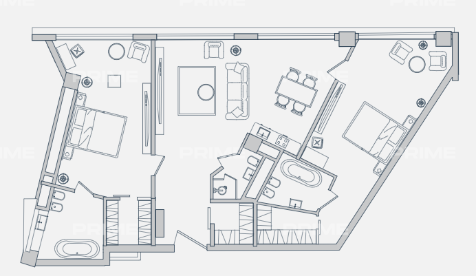 Планировка Апартаменты с 4 спальнями 223 м2 в ЖК Звезды Арбата Фото 2