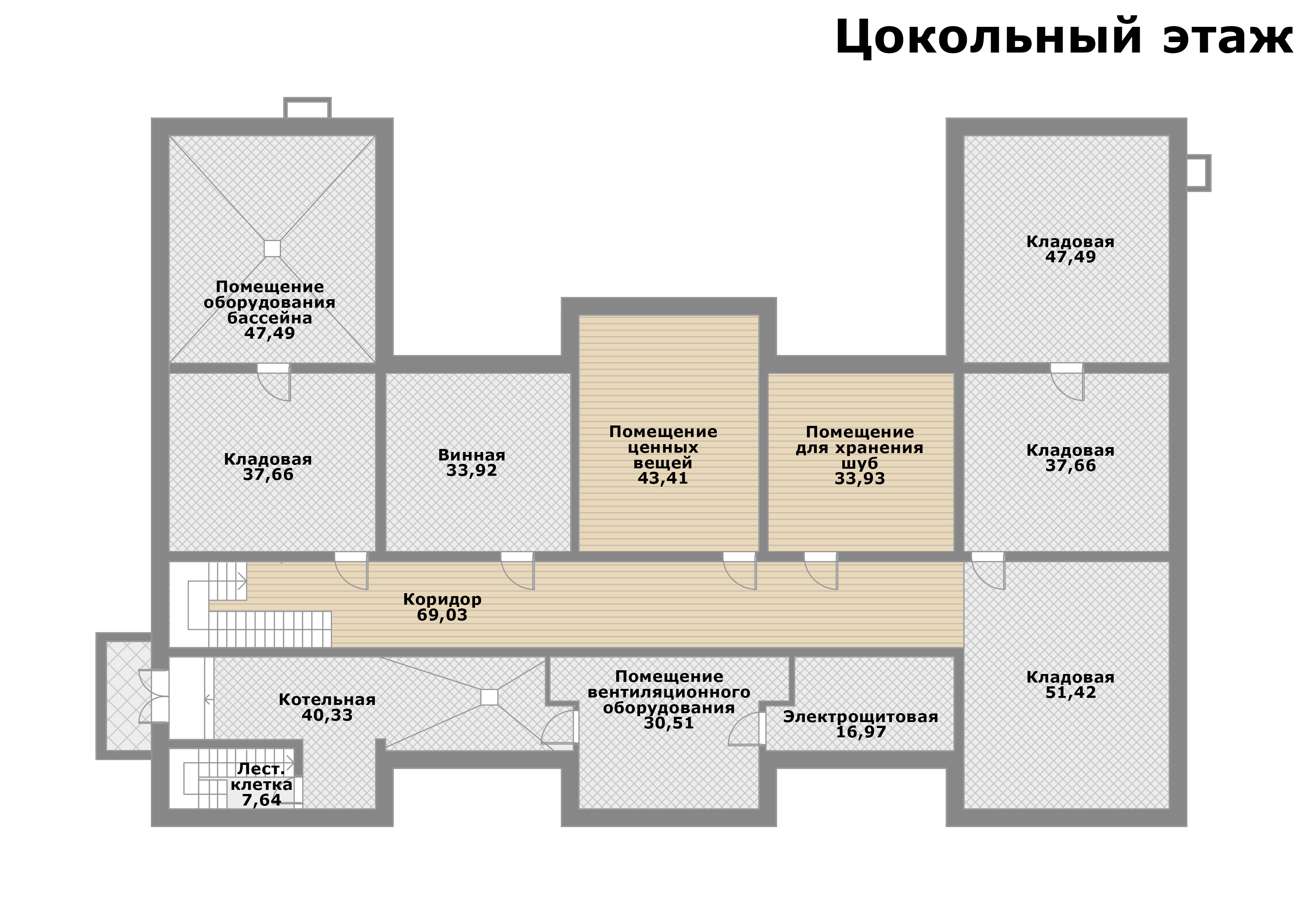 Планировка Домовладение с 7 спальнями 2200 м2 в посёлке Прозорово