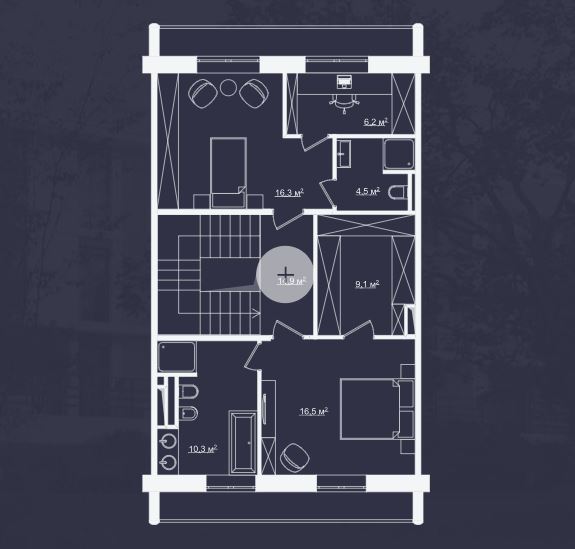 Планировка Апартаменты с 4 спальнями 236.2 м2 в ЖК River Residences Фото 2