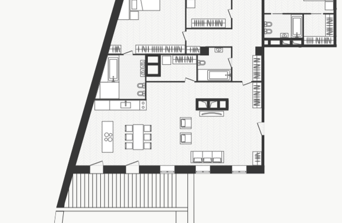 Квартира с 3 спальнями 190.4 м2 в ЖК Artisan