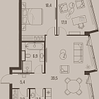 Планировка Квартира с 2 спальнями 94 м2 в ЖК High Life