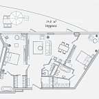 Планировка Апартаменты с 4 спальнями 223 м2 в ЖК Звезды Арбата