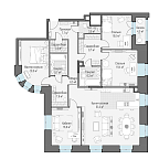 Планировка Квартира с 4 спальнями 176.5 м2 в ЖК Чистые Пруды