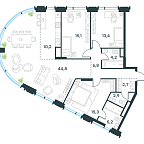 Планировка Квартира с 3 спальнями 120.6 м2 в ЖК Level Академическая
