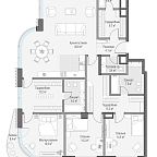Планировка Квартира с 3 спальнями 154.3 м2 в ЖК Лаврушинский