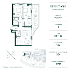 Планировка Квартира с 2 спальнями 102.8 м2 в ЖК Primavera