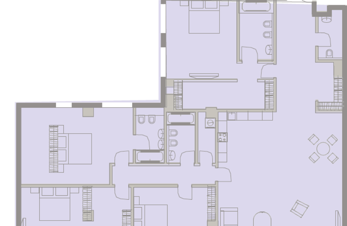 Квартира с 4 спальнями 222.5 м2 в ЖК Turandot Residences