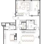 Планировка Квартира с 3 спальнями 247.75 м2 в ЖК TURGENEV