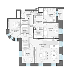 Планировка Квартира с 4 спальнями 176.6 м2 в ЖК Чистые Пруды