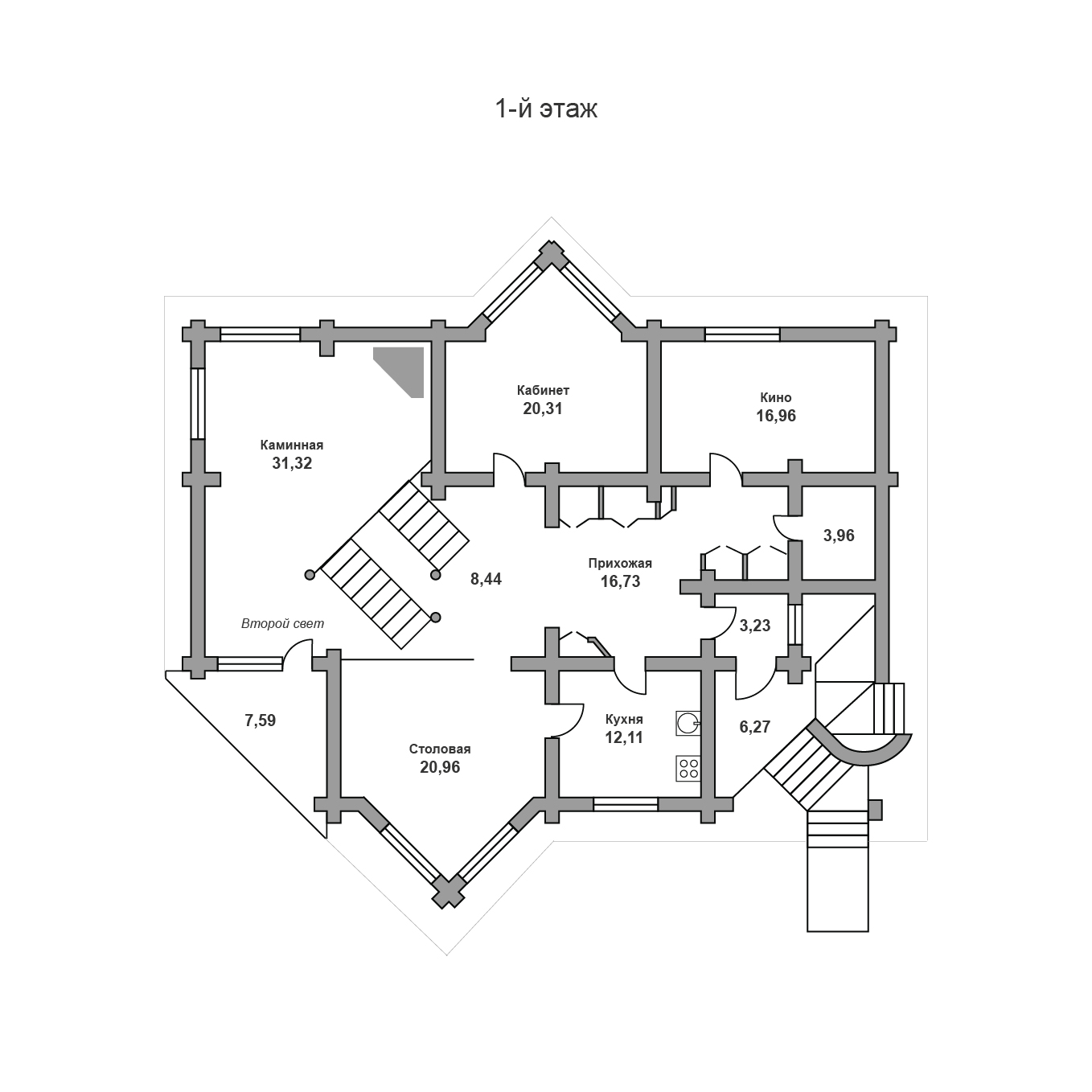 Планировка Домовладение с 4 спальнями 468 м2 в посёлке СНТ Снегири Фото 2
