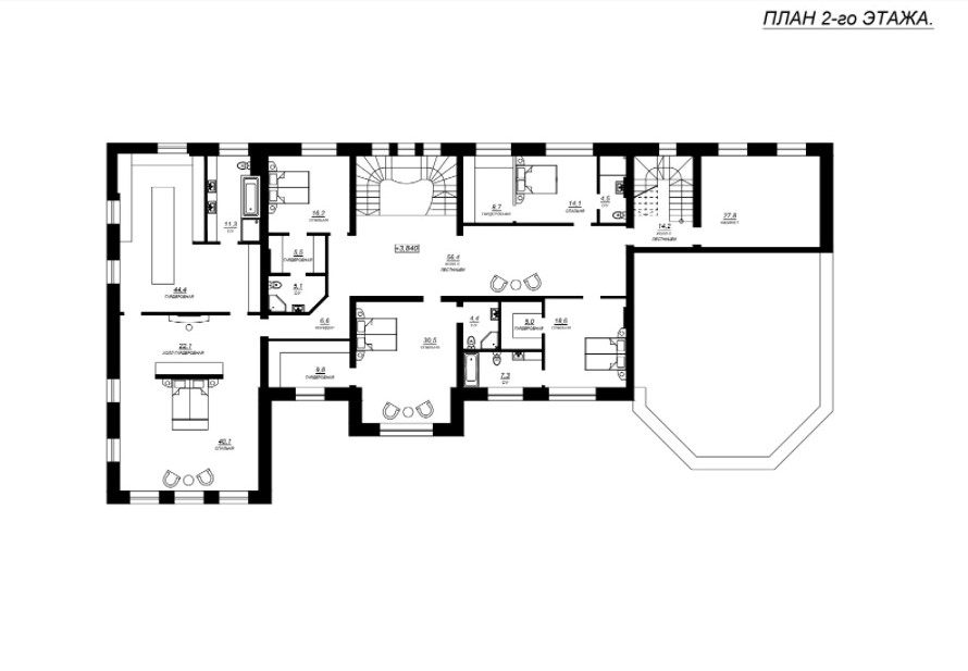 Планировка Домовладение с 9 спальнями 1613 м2 в посёлке Ренессанс парк Фото 3
