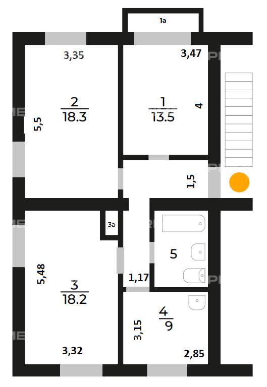 Планировка Квартира с 2 спальнями 73 м2 в ЖК Толбухина 5к3
