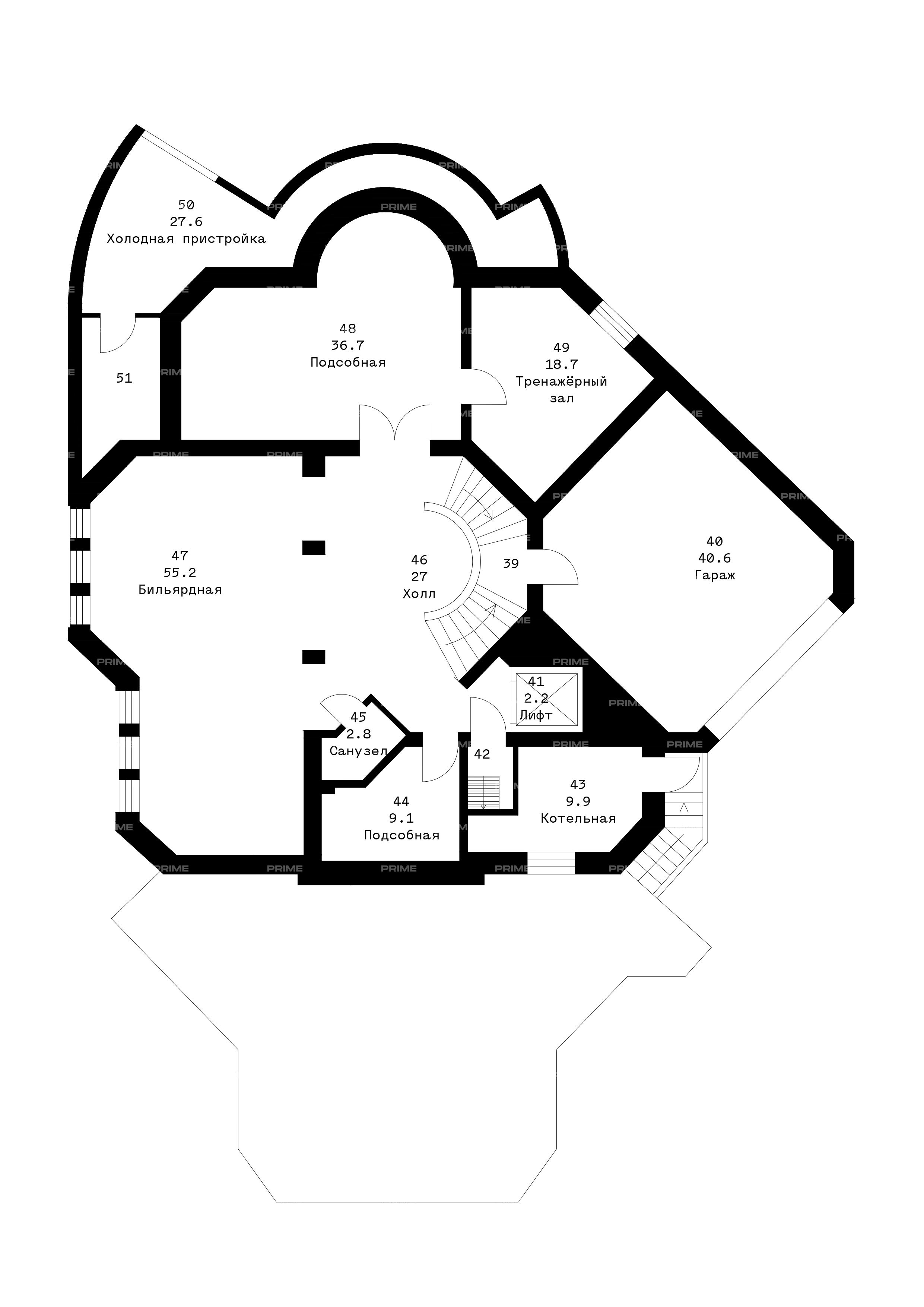 Планировка Домовладение с 5 спальнями 840 м2 в посёлке Уборы. Коттеджная застройка Фото 6