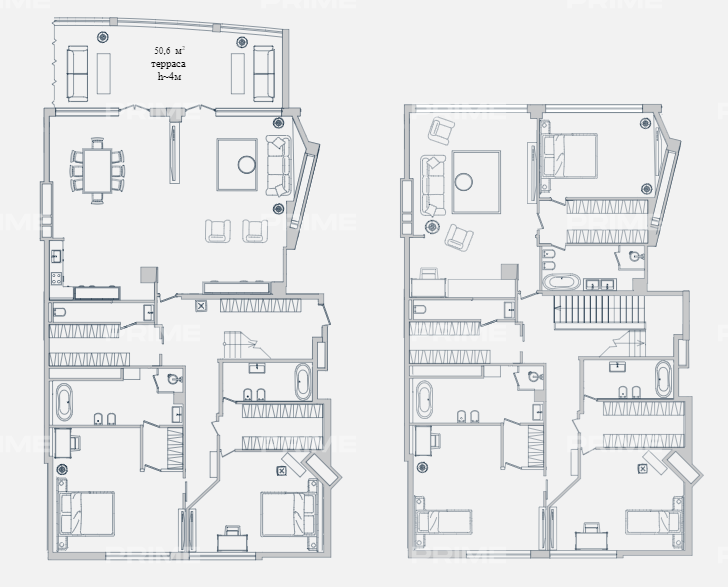 Апартаменты с 6 спальнями 375 м2 в ЖК Звезды Арбата