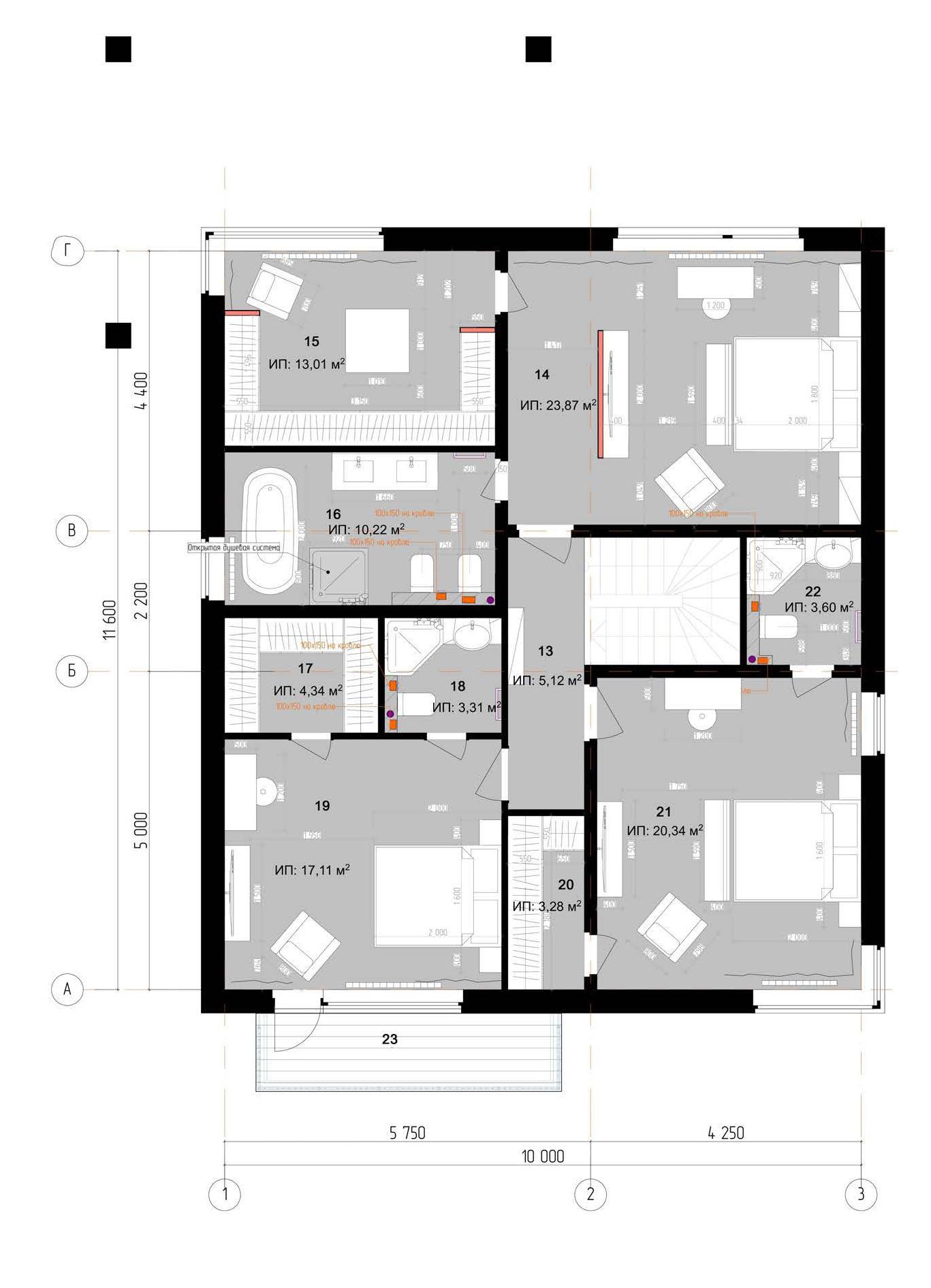 Планировка Домовладение с 4 спальнями 261 м2 в посёлке Горки-О2 Фото 2
