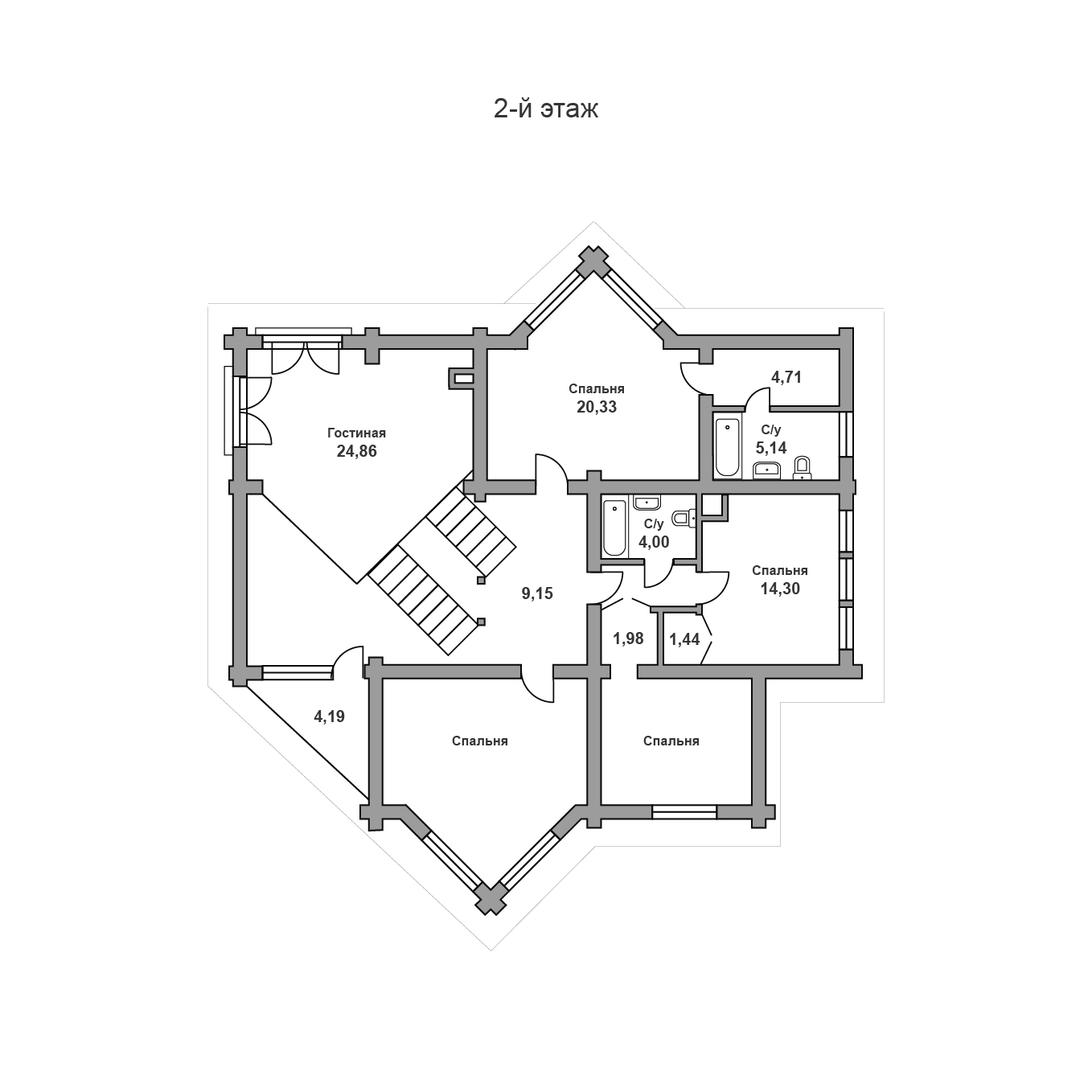 Планировка Домовладение с 4 спальнями 468 м2 в посёлке СНТ Снегири Фото 3