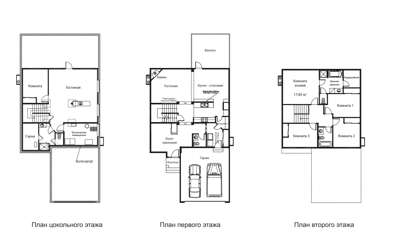Планировка Домовладение с 4 спальнями 381 м2 в посёлке Новые Вешки