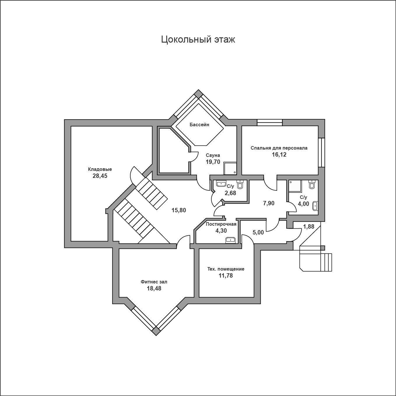 Планировка Домовладение с 4 спальнями 468 м2 в посёлке СНТ Снегири