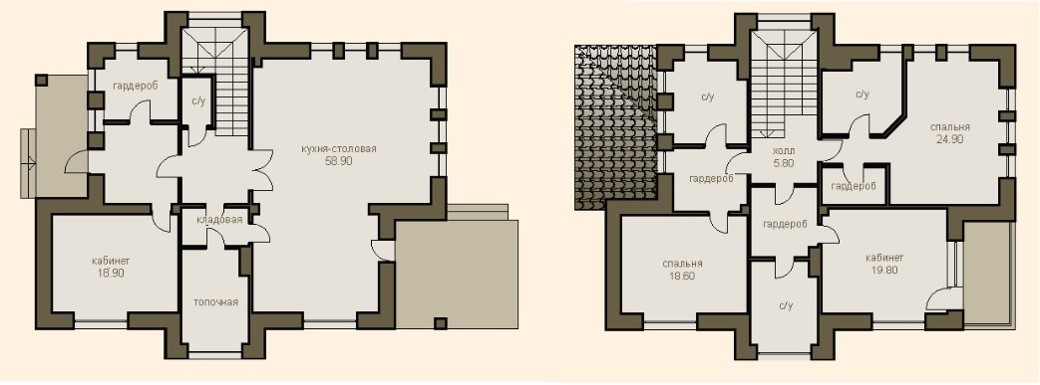 Планировка Домовладение с 2 спальнями 270 м2 в посёлке Monteville