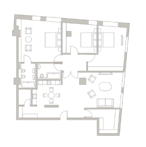 Квартира с 3 спальнями 154.2 м2 в ЖК Turandot Residences