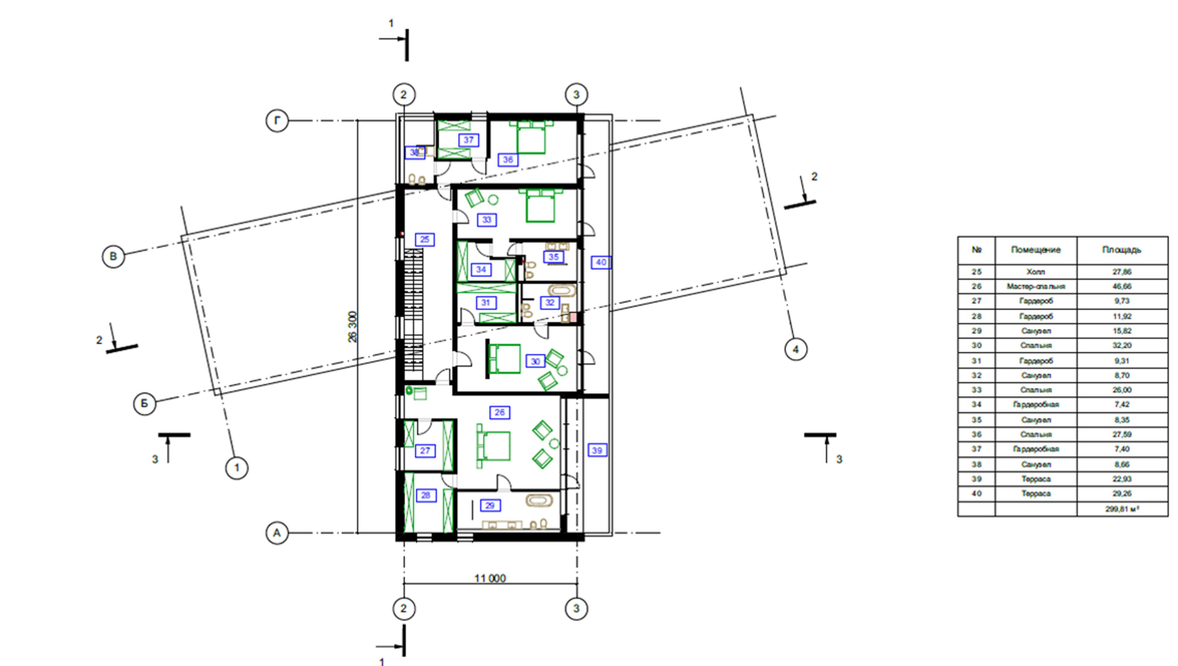 Планировка Домовладение с 5 спальнями 873 м2 в посёлке Millennium Park Фото 2