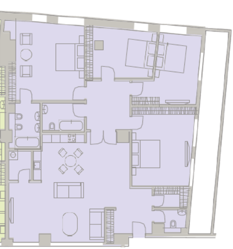 Квартира с 4 спальнями 180.7 м2 в ЖК Turandot Residences