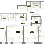 Планировка Квартира с 4 спальнями 168.5 м2 в ЖК West Garden