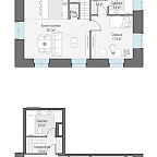 Планировка Квартира с 3 спальнями 123.9 м2 в ЖК Чистые Пруды