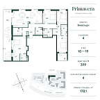 Планировка Квартира с 4 спальнями 178.1 м2 в ЖК Primavera