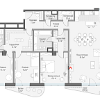 Планировка Квартира с 3 спальнями 162.4 м2 в ЖК Лаврушинский