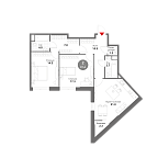 Планировка Квартира с 3 спальнями 81.6 м2 в ЖК Voxhall