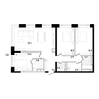 Планировка Квартира с 3 спальнями 106.68 м2 в ЖК Republic