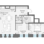 Планировка Квартира с 2 спальнями 88.2 м2 в ЖК Чистые Пруды