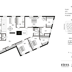 Планировка Апартаменты с 4 спальнями 141.2 м2 в ЖК Titul на Серебрянической