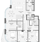 Планировка Квартира с 3 спальнями 154.7 м2 в ЖК Лаврушинский