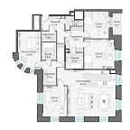 Планировка Квартира с 4 спальнями 179.5 м2 в ЖК Чистые Пруды
