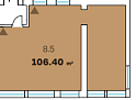 Планировка Апартаменты с 2 спальнями 106.4 м2 в ЖК Verdi 