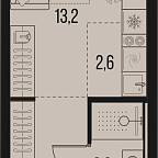 Планировка Квартира с 1 спальней 24.4 м2 в ЖК High Life