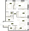 Планировка Квартира с 4 спальнями 92.1 м2 в ЖК West Garden