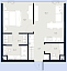 Планировка Апартаменты с 1 спальней 43.2 м2 в ЖК Logos