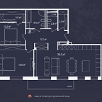 Планировка Апартаменты с 2 спальнями 107.3 м2 в ЖК River Residences