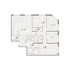 Планировка Апартаменты с 4 спальнями 158.27 м2 в ЖК D'oro Mille