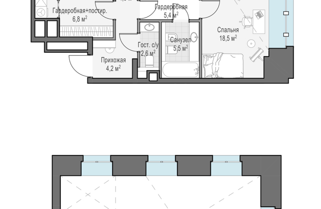 Квартира с 3 спальнями 143.1 м2 в ЖК Чистые Пруды